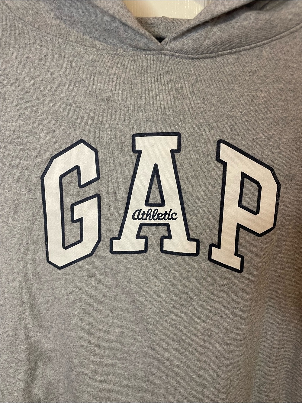 Gap Athletic Gray Logo Hoodie Sporty Prep Size Medium - Picture 3 of 5